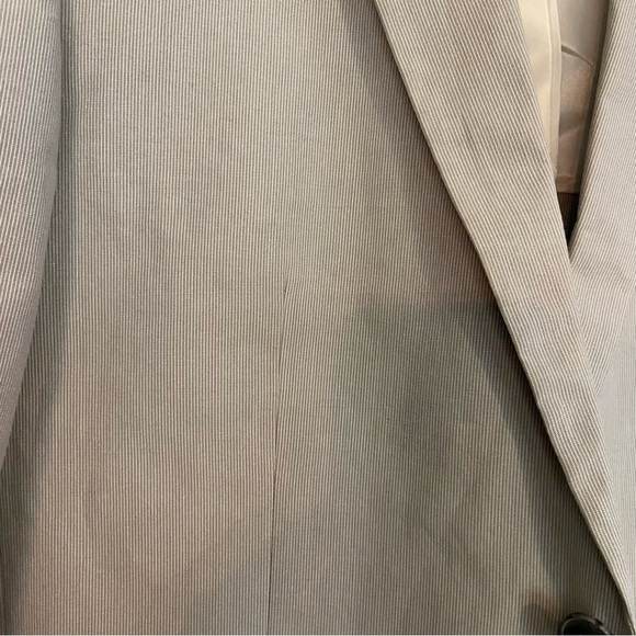 Kenneth Cole Reaction Men's Classic Blazer Size 44R Light Grey Pinstripe Cotton - Picture 12 of 14